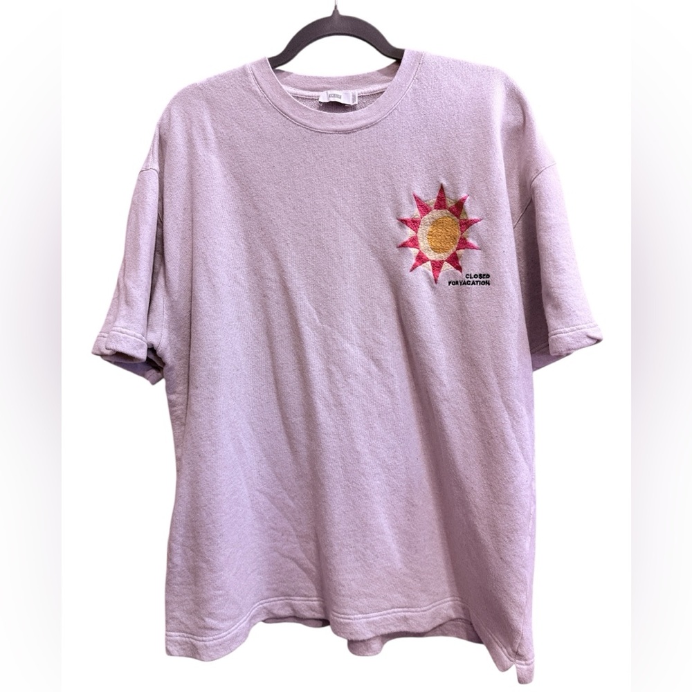 Closed Sporty Heathered Cream Cotton Linen Sunburst Terry Sweatshirt Sz XL